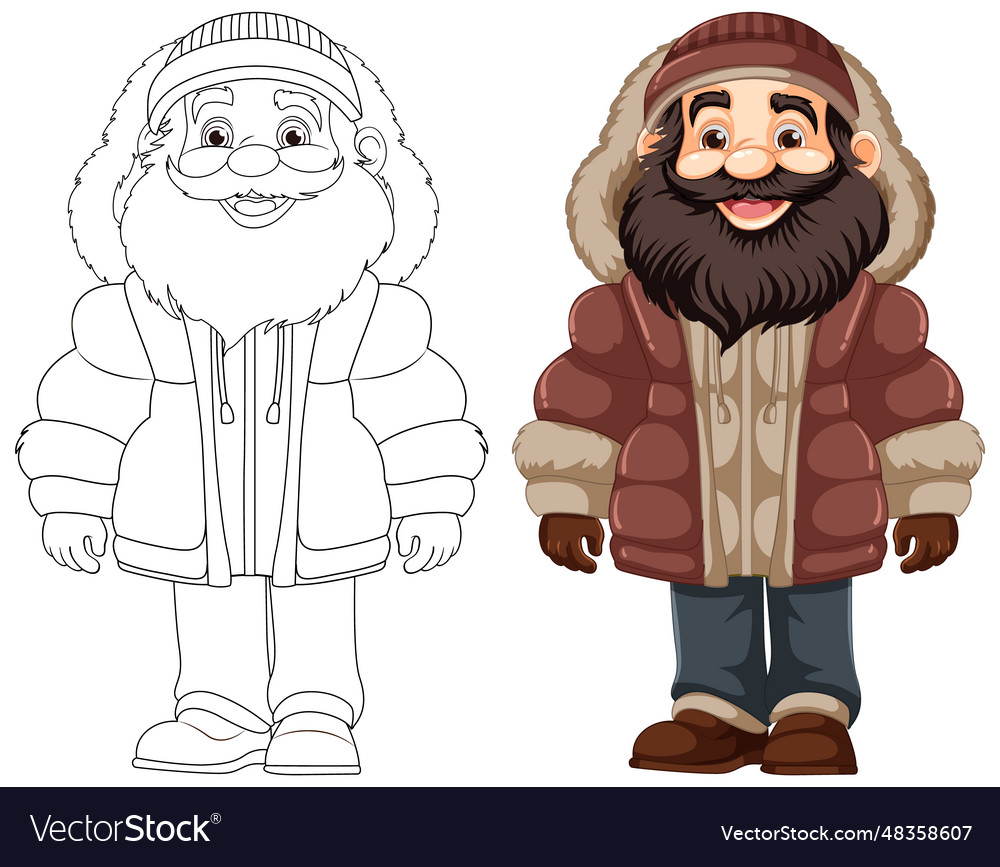 Cartoon man in winter outfit