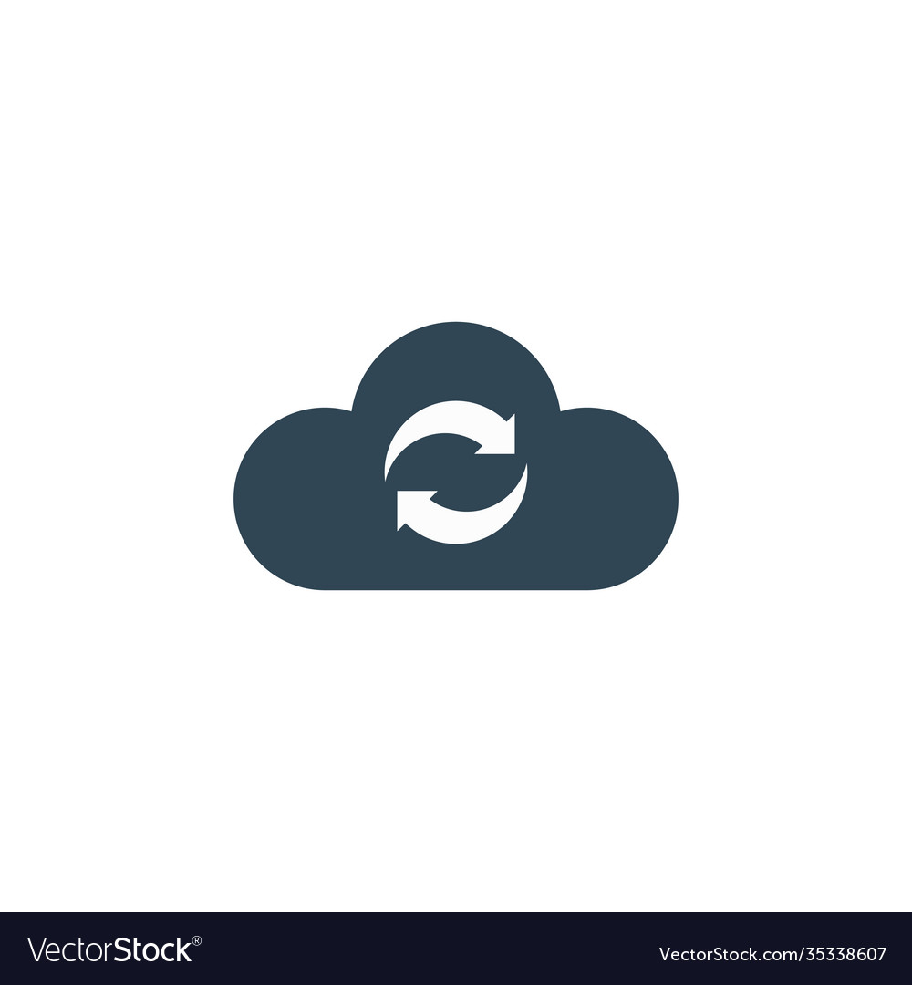 Cloud icon with sync data circle arrows