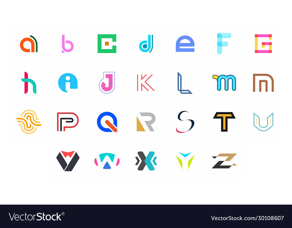 Collection letter a to z logo Royalty Free Vector Image