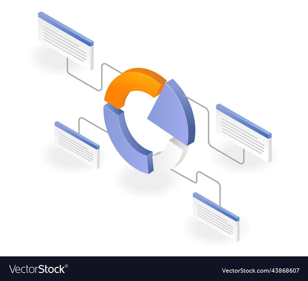 Description of the application pie chart vector image Description of the application pie chart