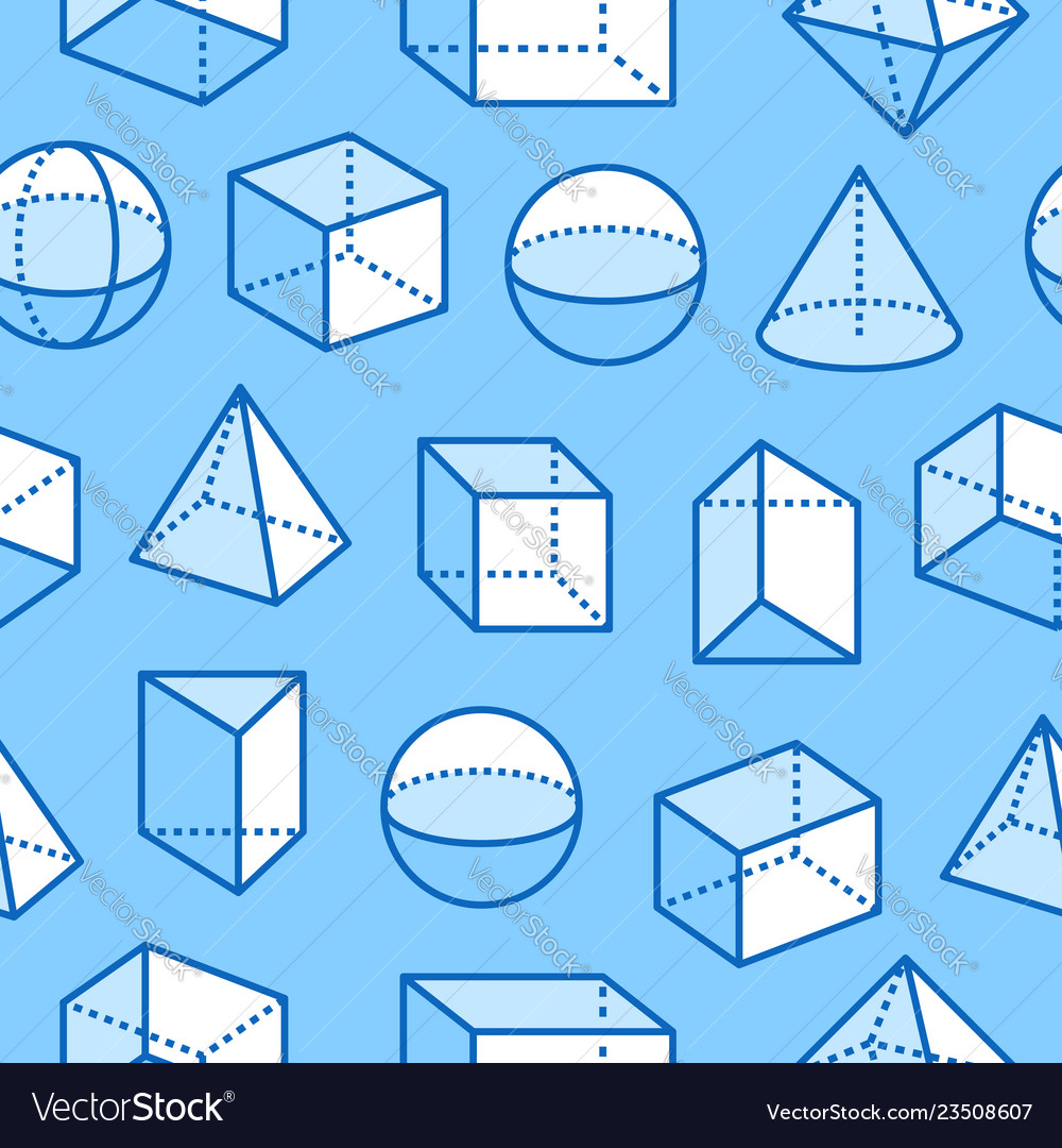 Geometric Shapes Pattern - Blue & White