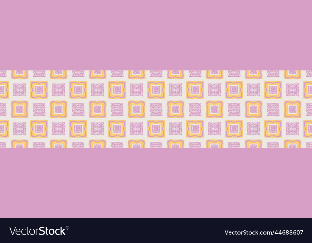 Hand drawn retro block print seamless border vector image Hand drawn retro block print seamless border