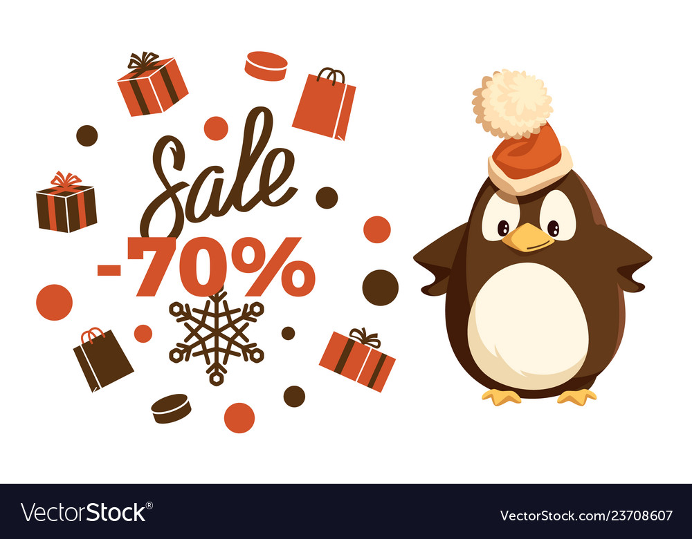 Merry christmas sale 70 percent penguin animal