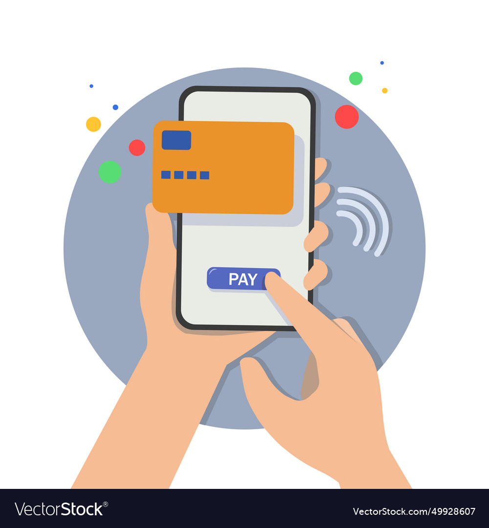 Mobile shopping nfc payment smartphone Royalty Free Vector