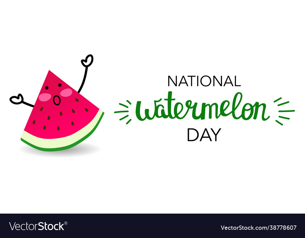 National watermelon day a postcard poster Vector Image