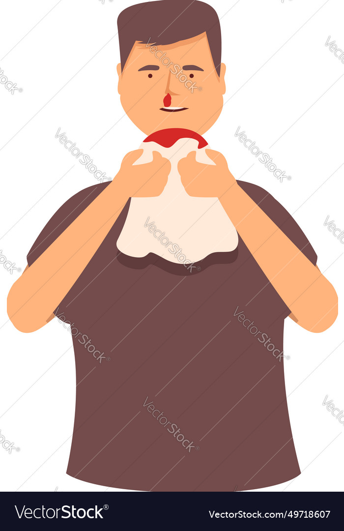 Nosebleed dirty textile icon cartoon sad Vector Image