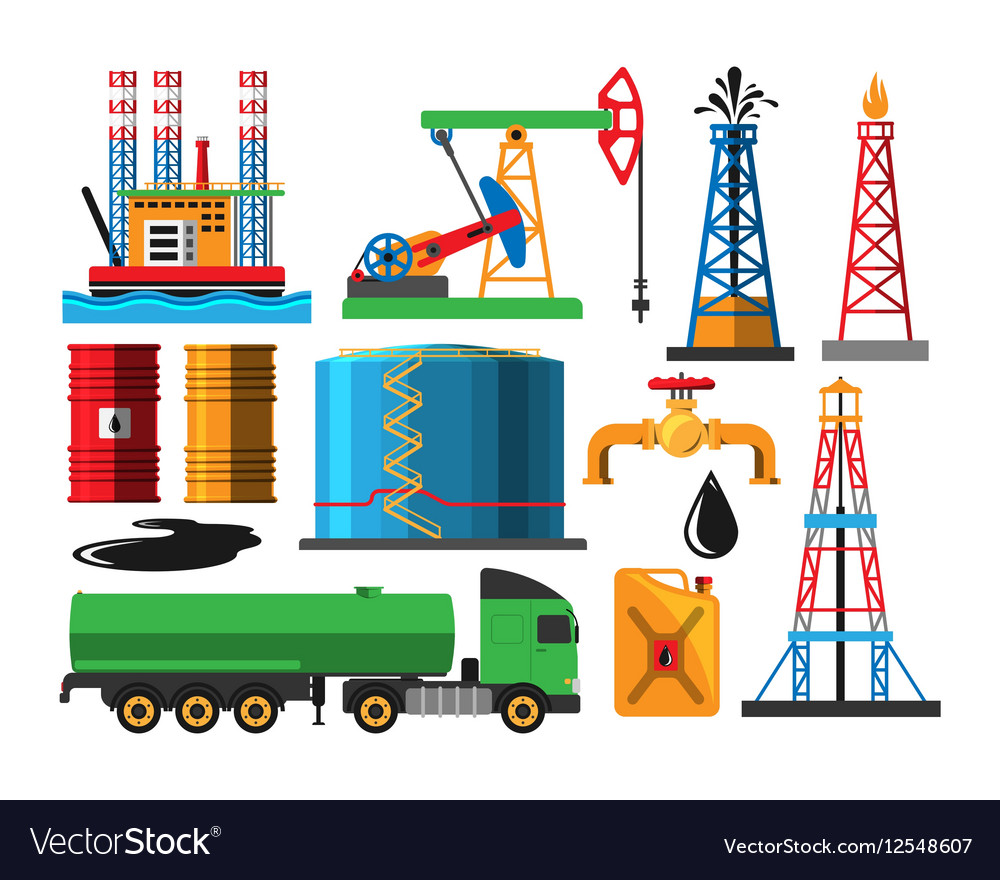 Oil extraction transportation Royalty Free Vector Image