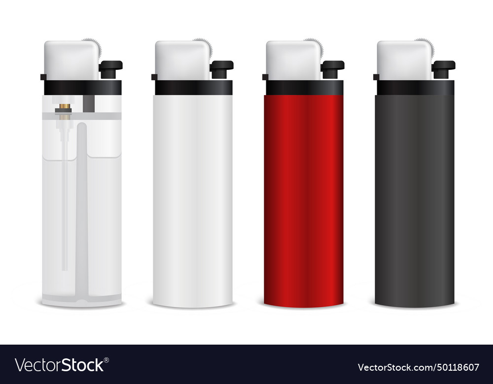 Realistic lighters set Royalty Free Vector Image