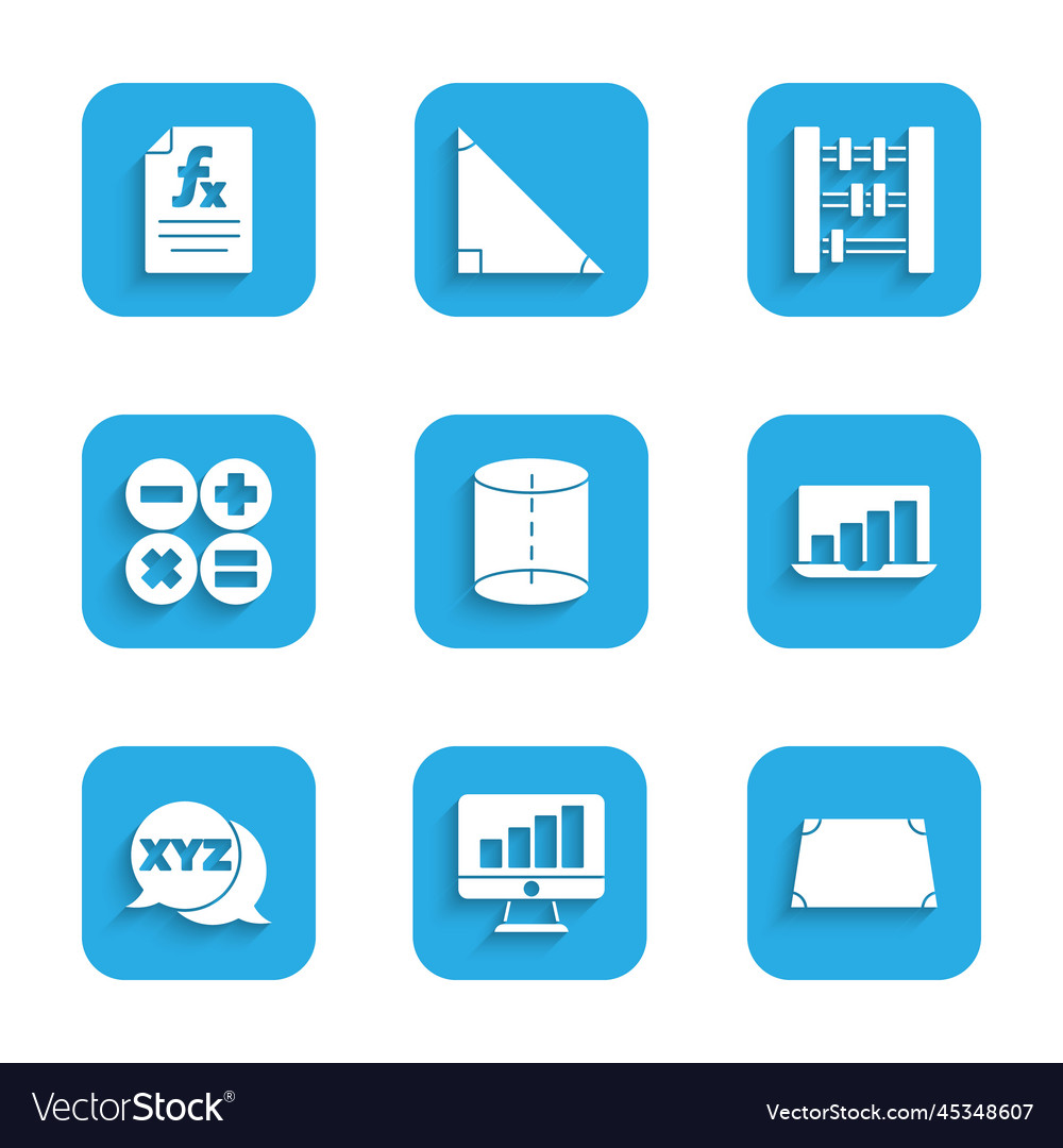 Set geometric figure computer monitor with graph vector image Set geometric figure computer monitor with graph