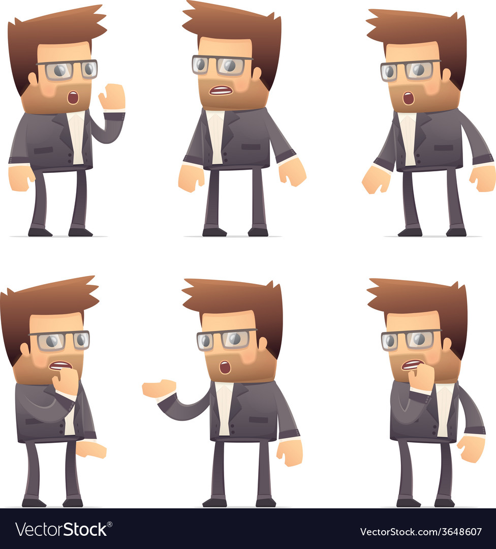 Set of director character in different poses