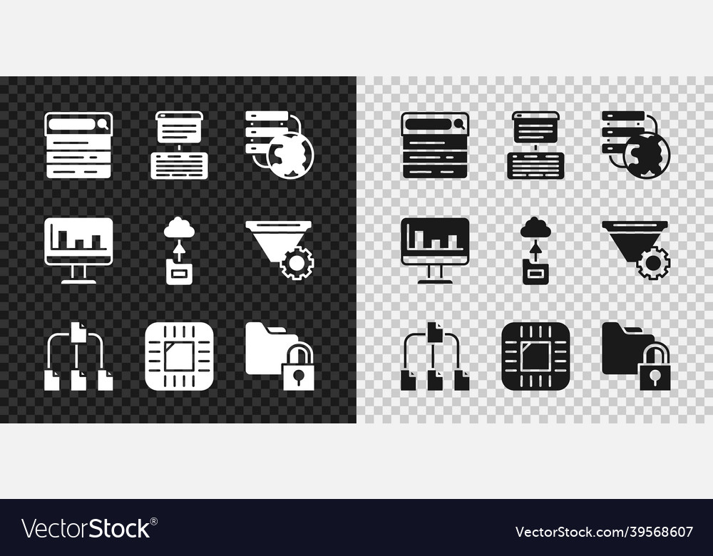 Suchmaschinenserver Daten Webhosting einstellen vector image Suchmaschinenserver Daten Webhosting einstellen