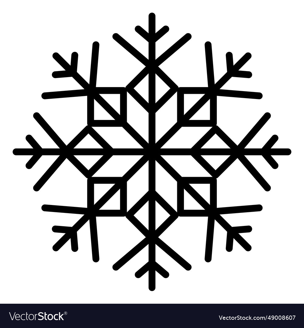 Snowflake line arrows and squares vector image Snowflake line arrows and squares