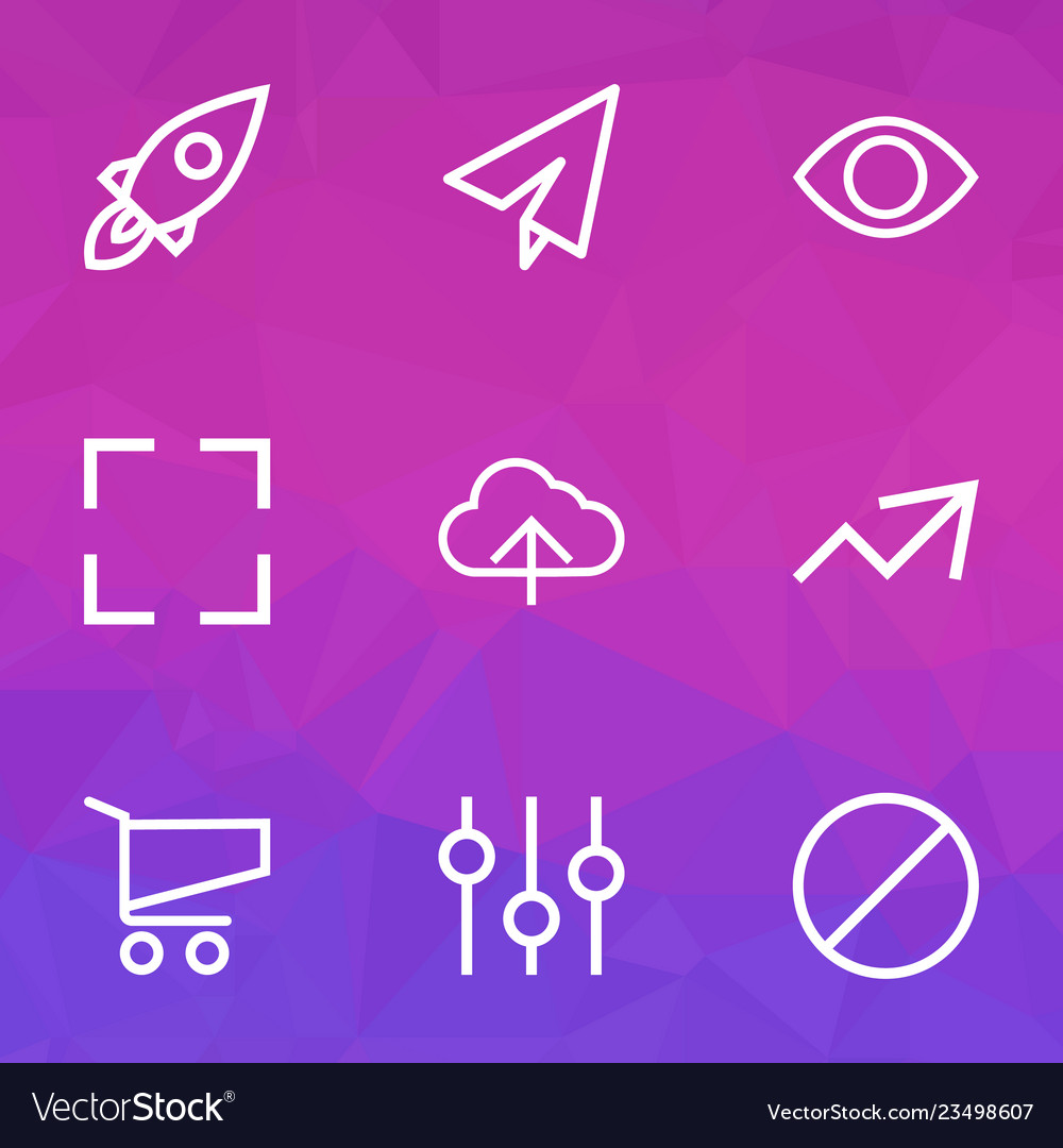 User icons line style set with forbidden load vector image User icons line style set with forbidden load
