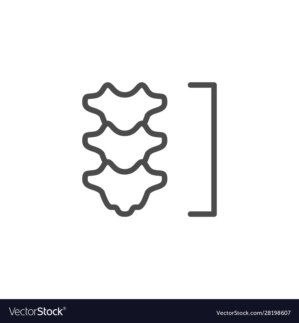 Vertebrae line outline icon and spine sign Vector Image