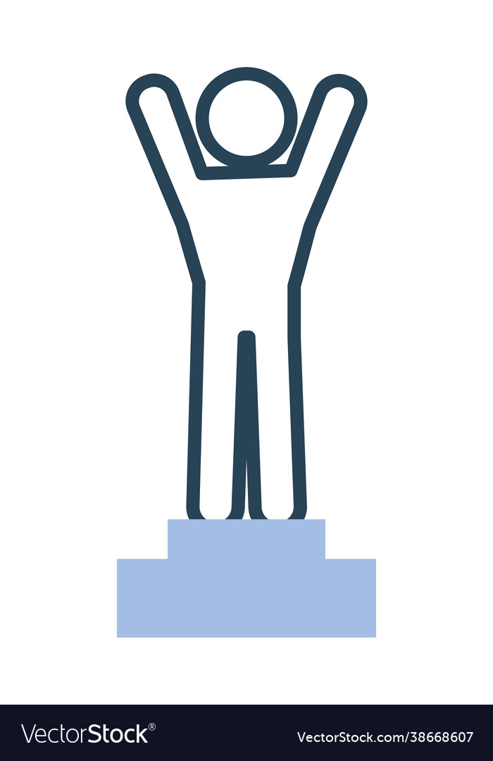 Winner man on podium Royalty Free Vector Image