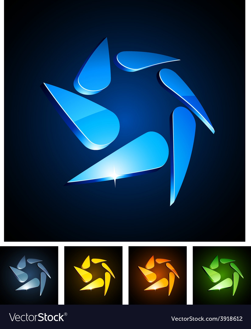 3d swirl emblems