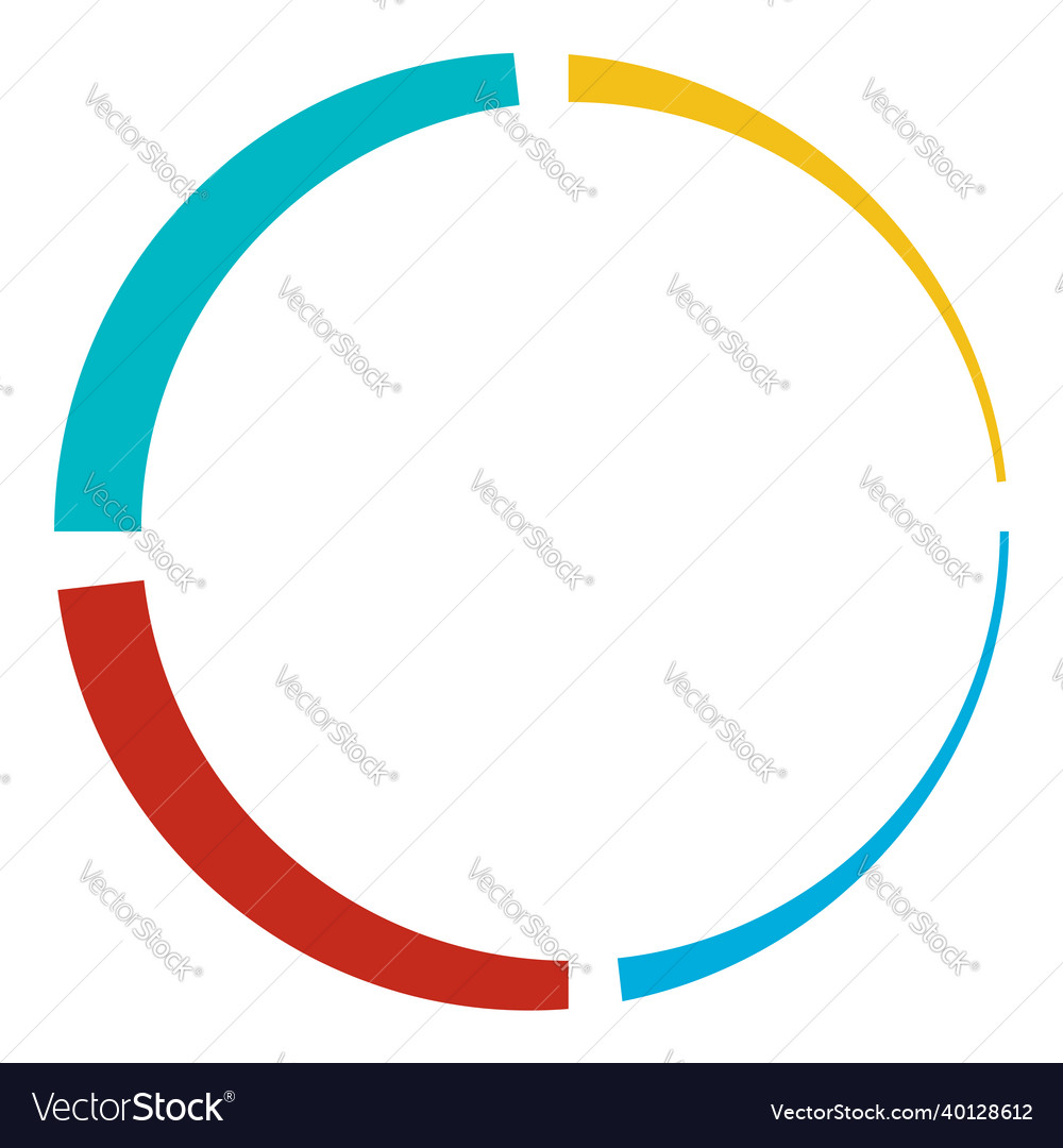 4 Teilschnitt segmentiert Kreis abstrakt gestrichelt vector image 4 Teilschnitt segmentiert Kreis abstrakt gestrichelt
