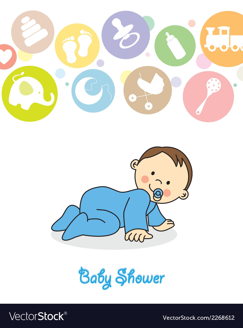 Baby boy crawling Royalty Free Vector Image - VectorStock