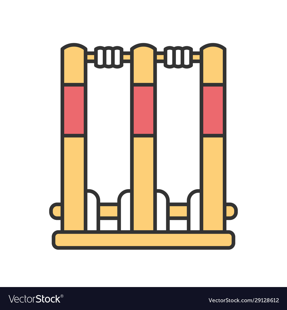 Cricket stumpss color icon wicket gate