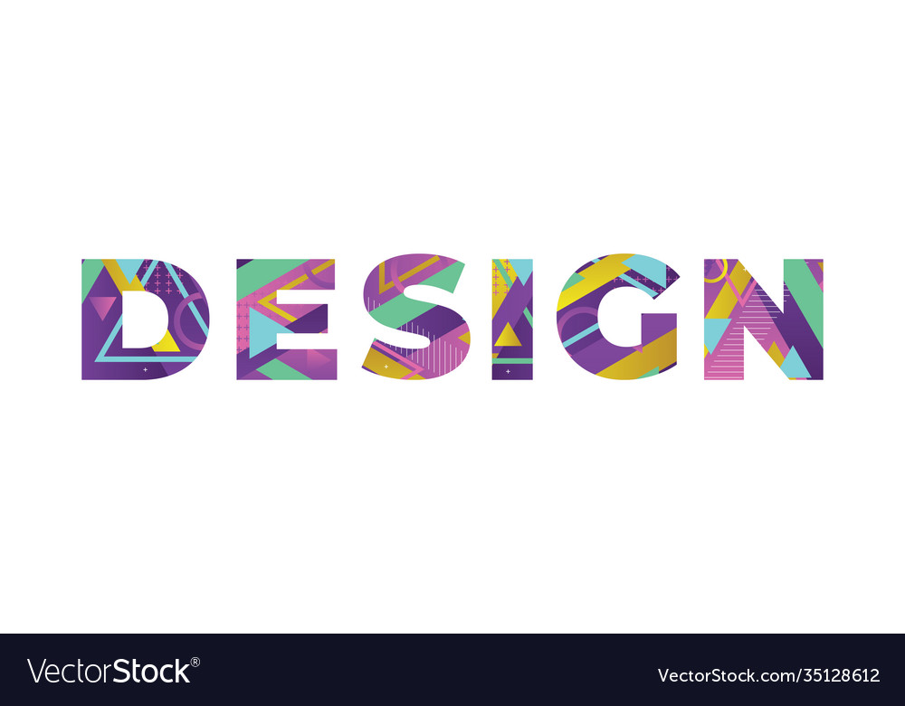 Design concept retro colorful word art Royalty Free Vector