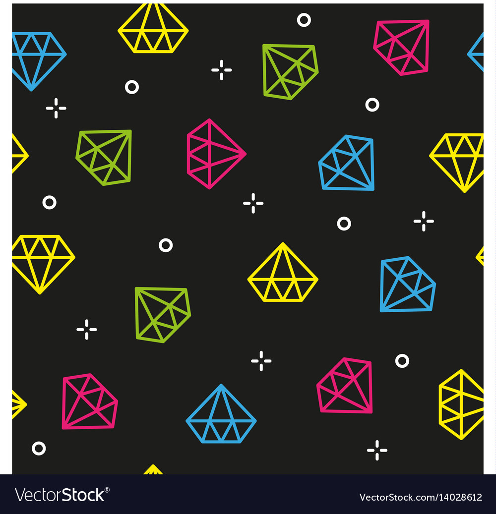 Diamond colorful dark seamless pattern