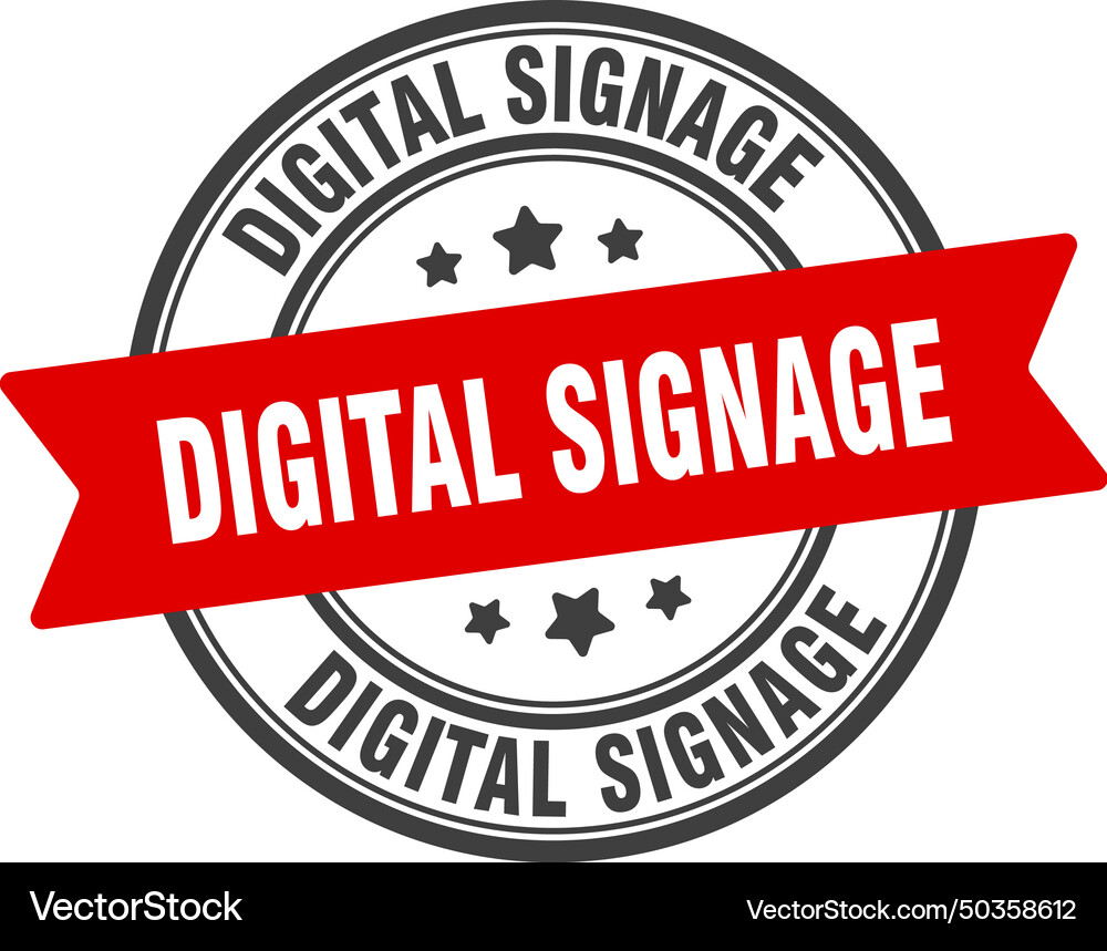 Digital signage stamp label Royalty Free Vector Image