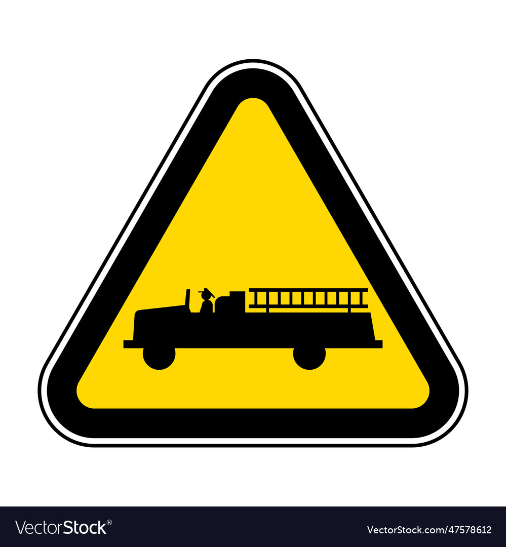 Emergency vehicle crossing sign on white Vector Image