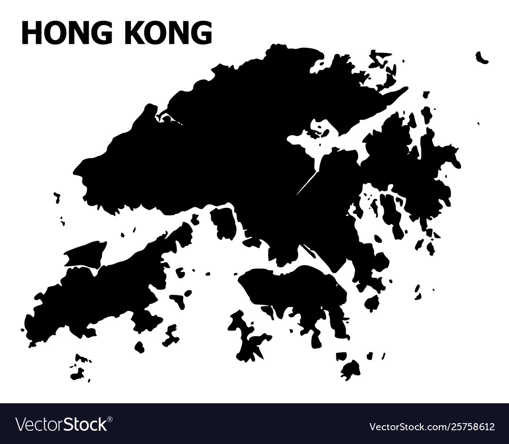 Flat map hong kong with caption