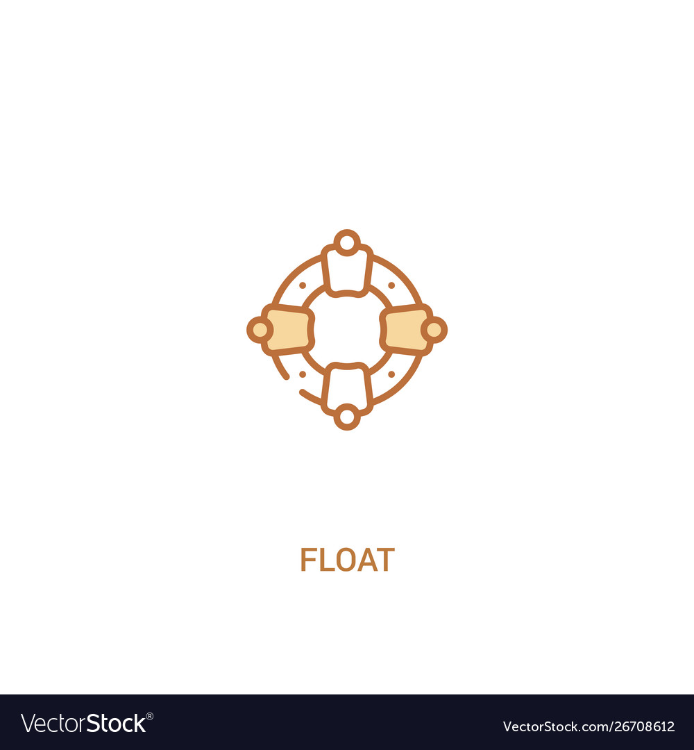 Float concept 2 colored icon simple line element