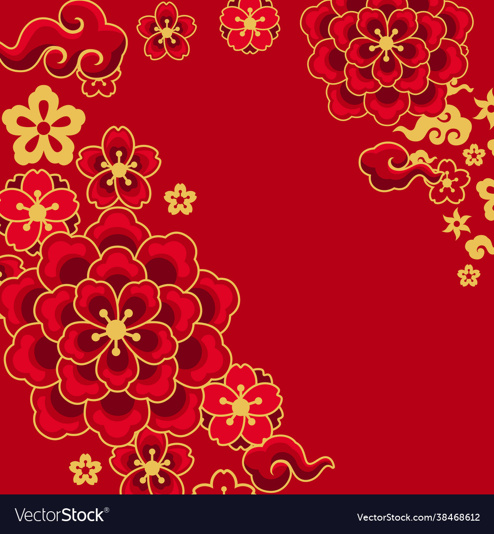 Happy chinese new year greeting card background vector image Happy chinese new year greeting card background