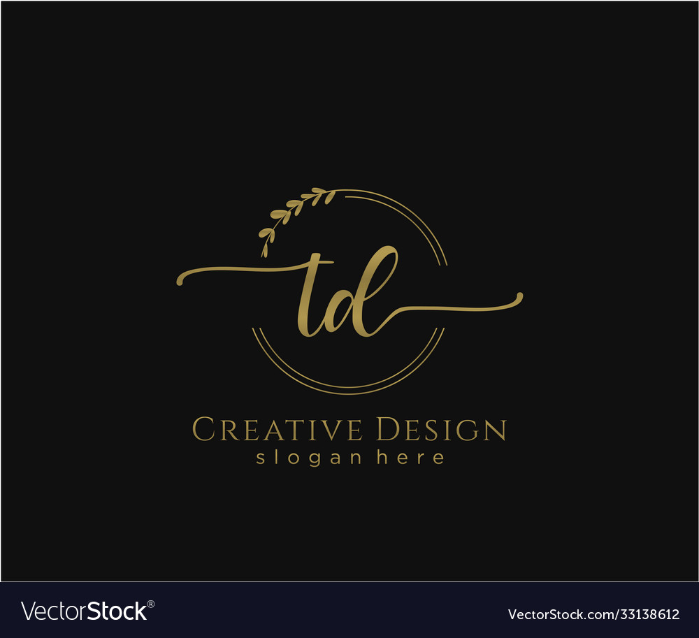 Initial td beauty monogram and elegant logo design