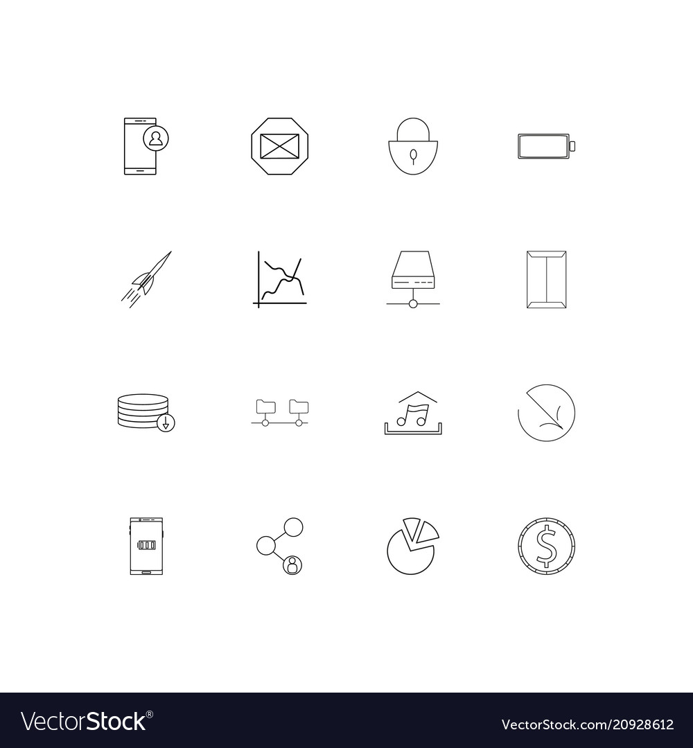 Internet of things linear thin icons set outlined vector image Internet of things linear thin icons set outlined