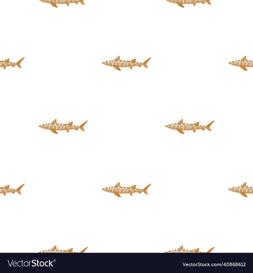Leopard shark seamless pattern in scandinavian vector image Leopard shark seamless pattern in scandinavian