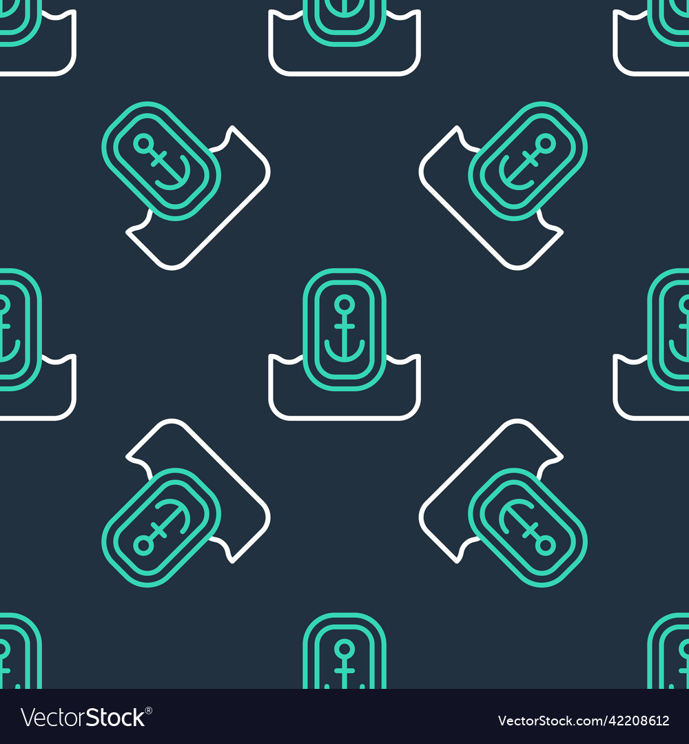 Linienkartenzeiger mit Ankersymbol isoliert vector image Linienkartenzeiger mit Ankersymbol isoliert