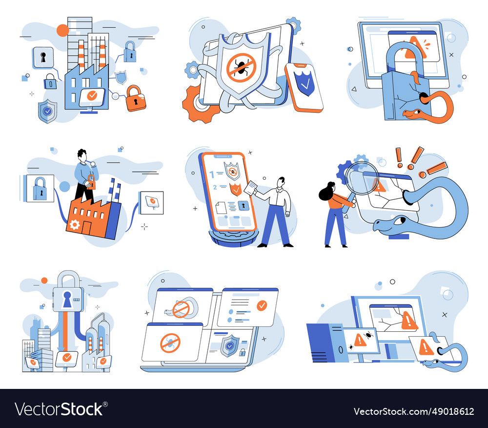 Malware spyware virus bugs in software ccreate vector image Malware spyware virus bugs in software ccreate