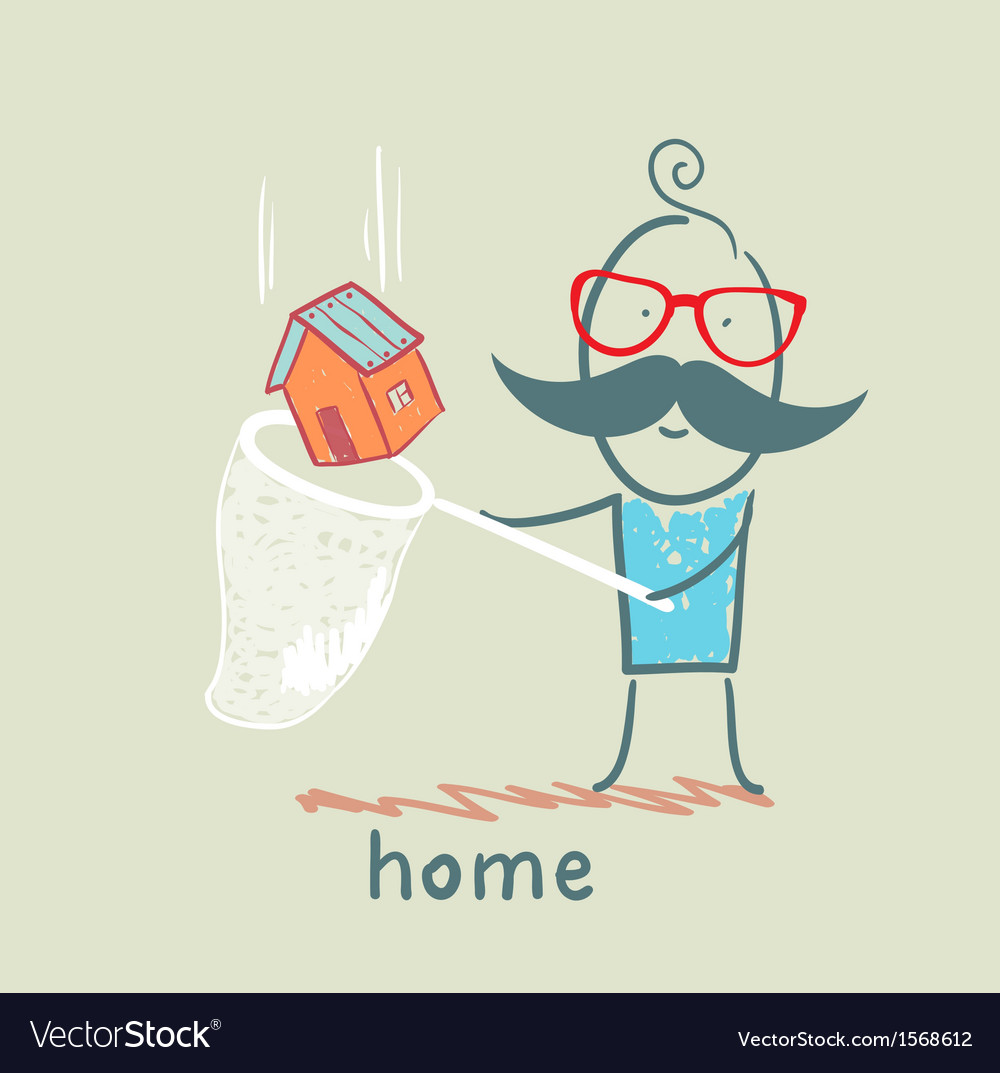 Man with Butterfly Net - Home Scene