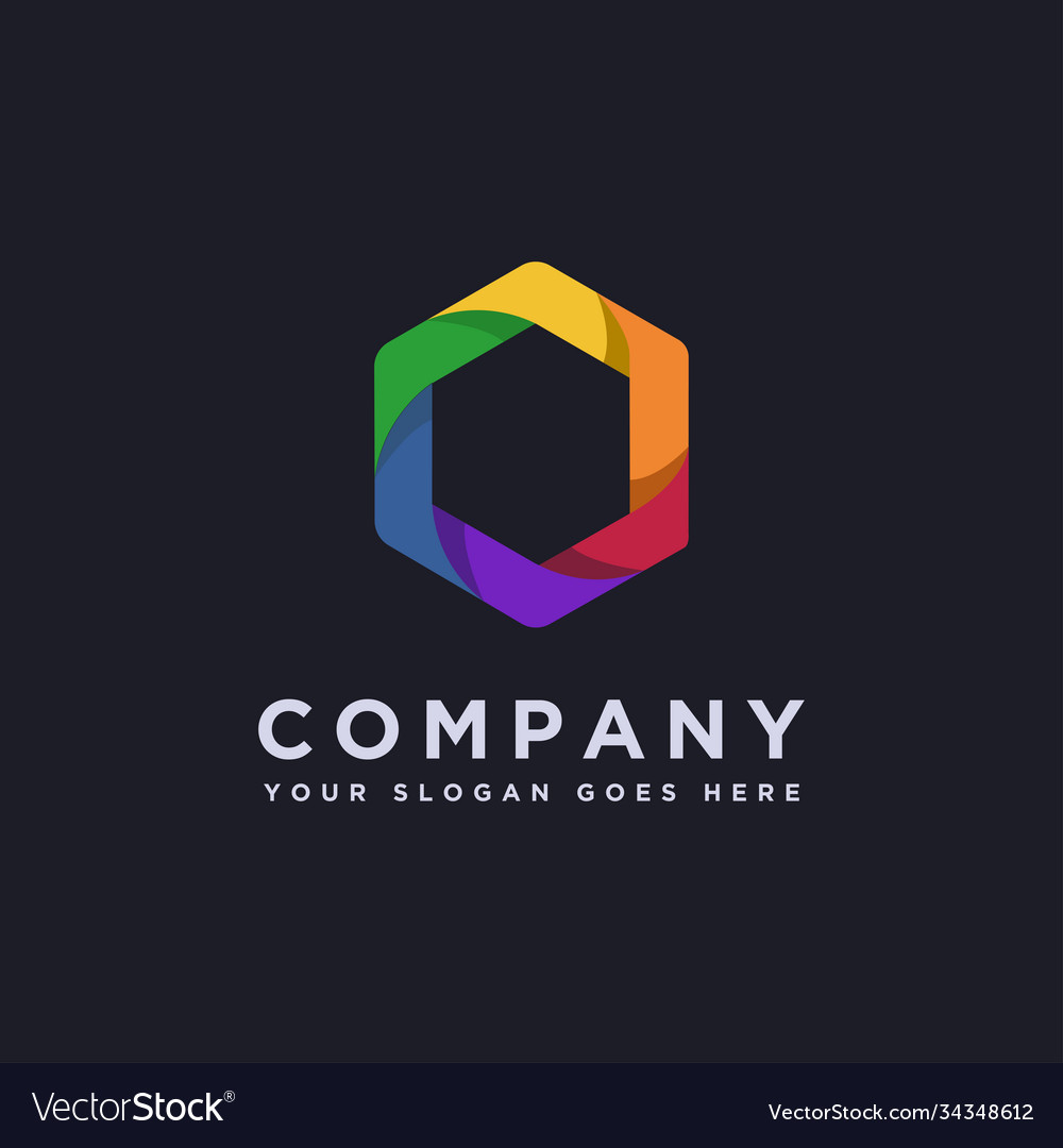 Modern colorful hexagon logo icon template Vector Image