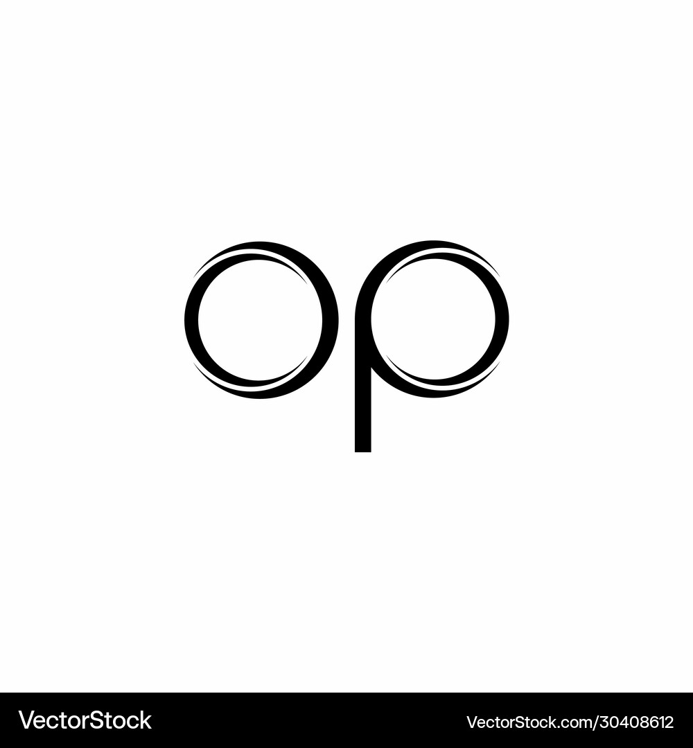 Op logo monogram with slice rounded modern design Vector Image