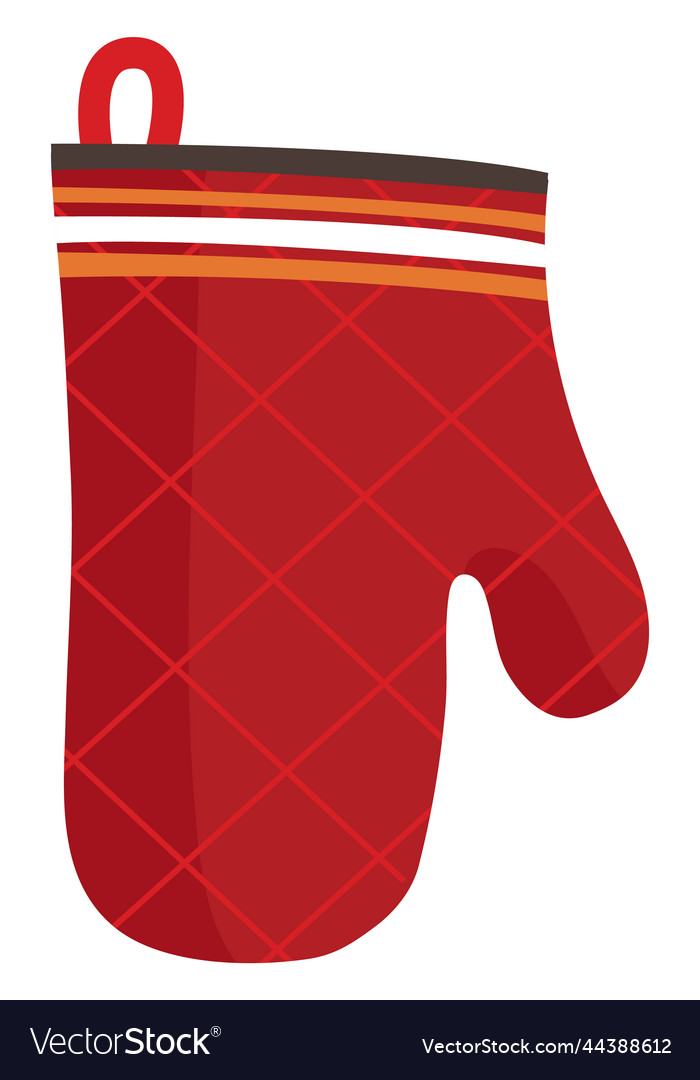 Oven mitt cartoon icon kitchen textile glove Vector Image