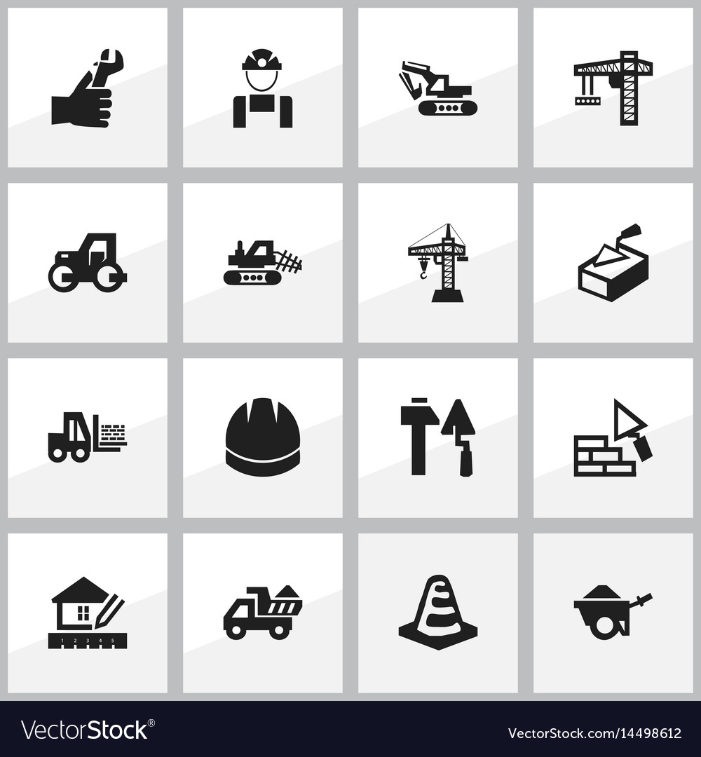 Set of 16 editable structure icons includes