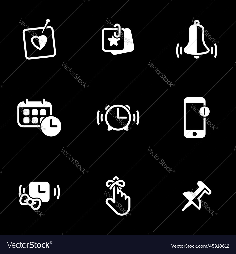 Set of simple icons on a theme reminder notice