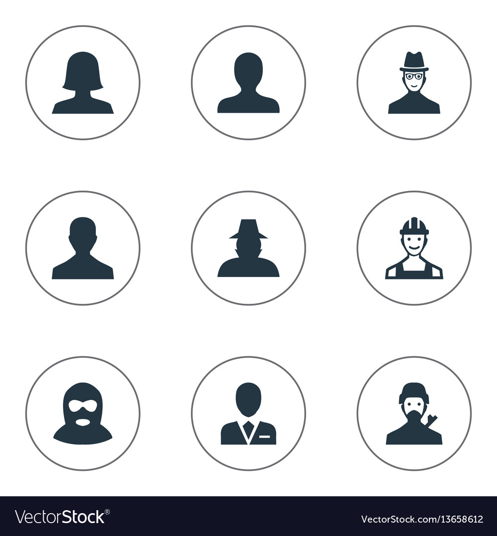 Set of simple member icons