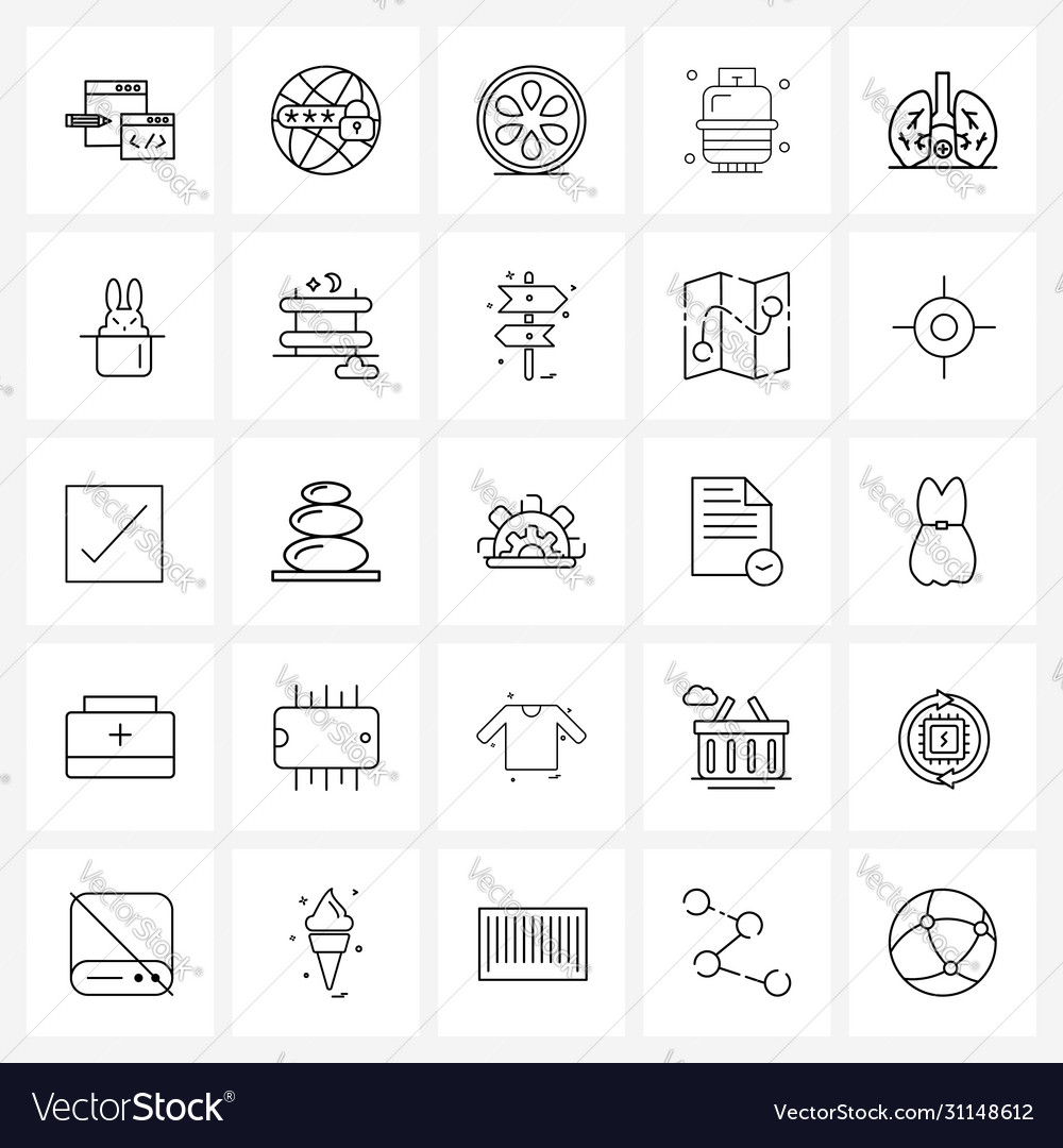 Simple set 25 line icons such as graphics