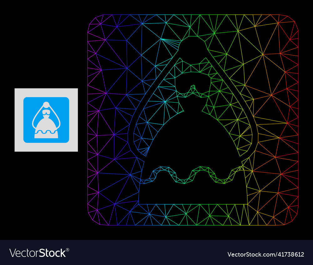 Spectral gradient polygonal net bride icon vector image Spectral gradient polygonal net bride icon