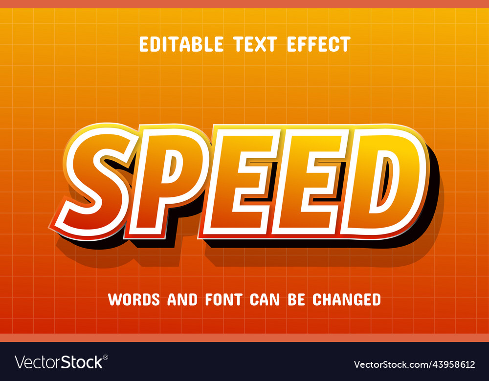 Speed gradient text effect vector image Speed gradient text effect