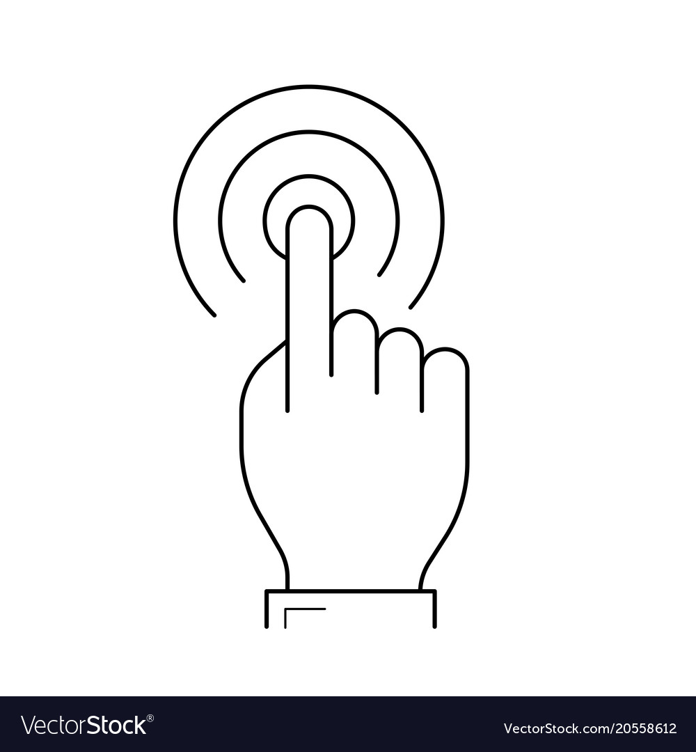 Touch screen click line icon