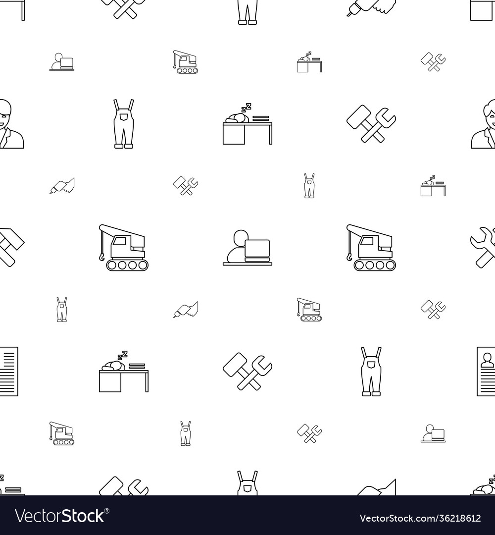 Worker icons pattern seamless white background
