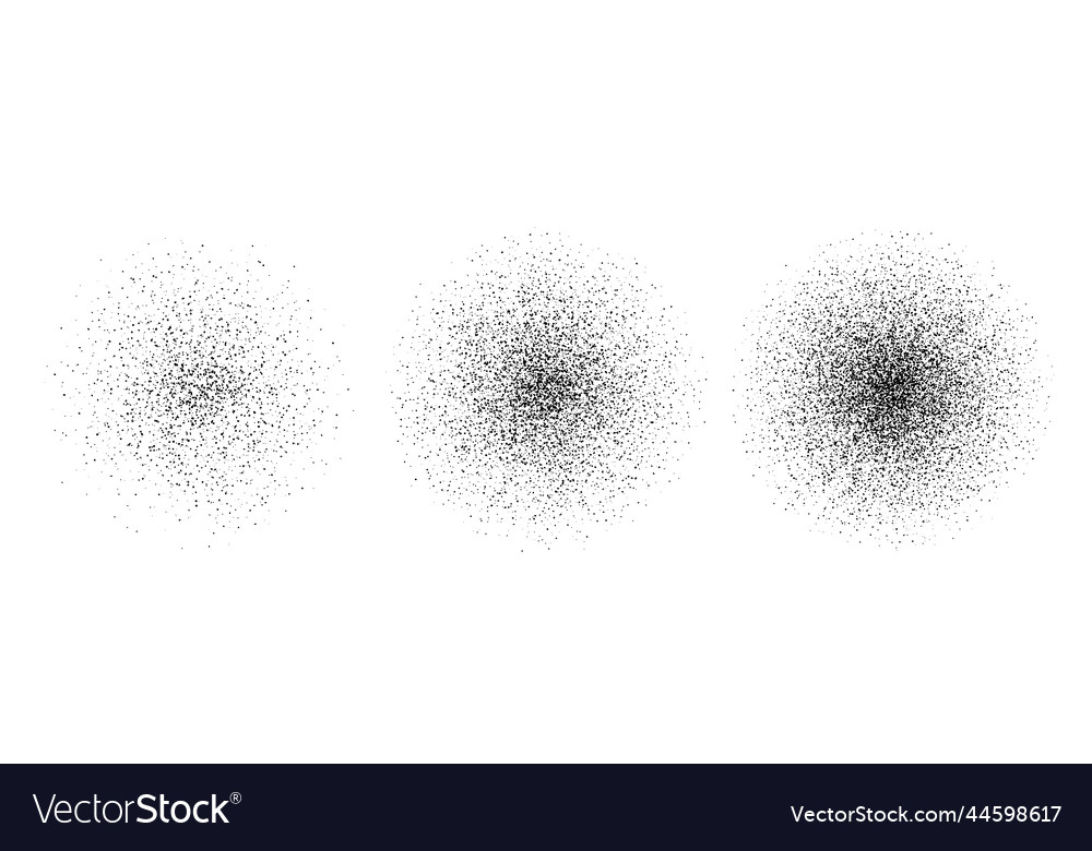 Black paint splatter dotwork circular shape Vector Image