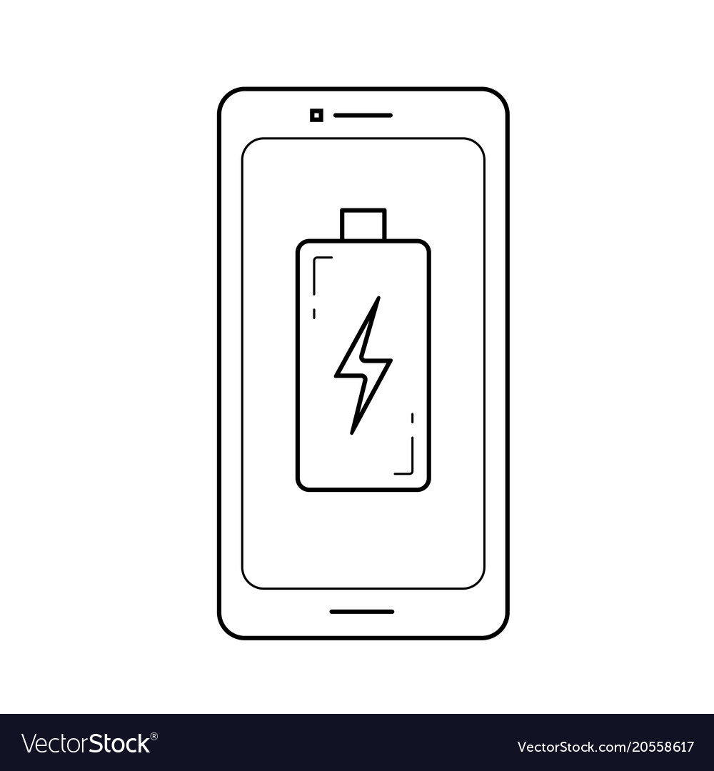 Charge phone line icon Royalty Free Vector Image