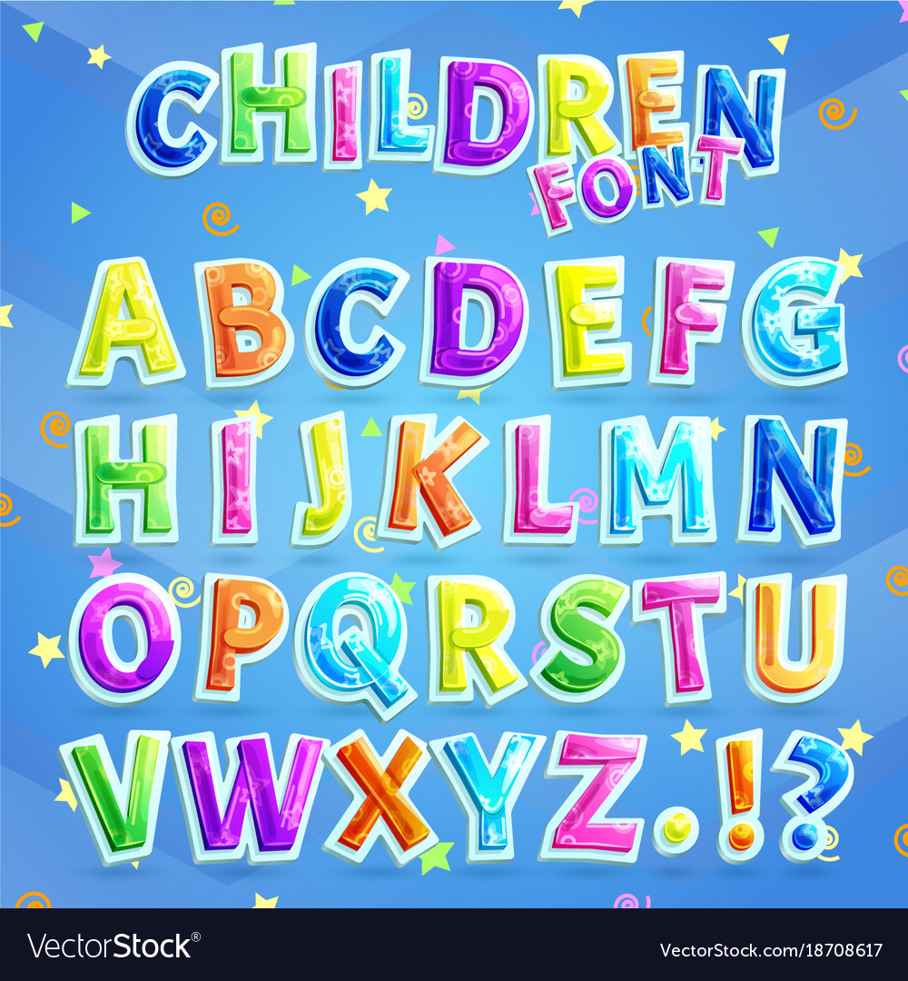 Colorful Children's Alphabet Font